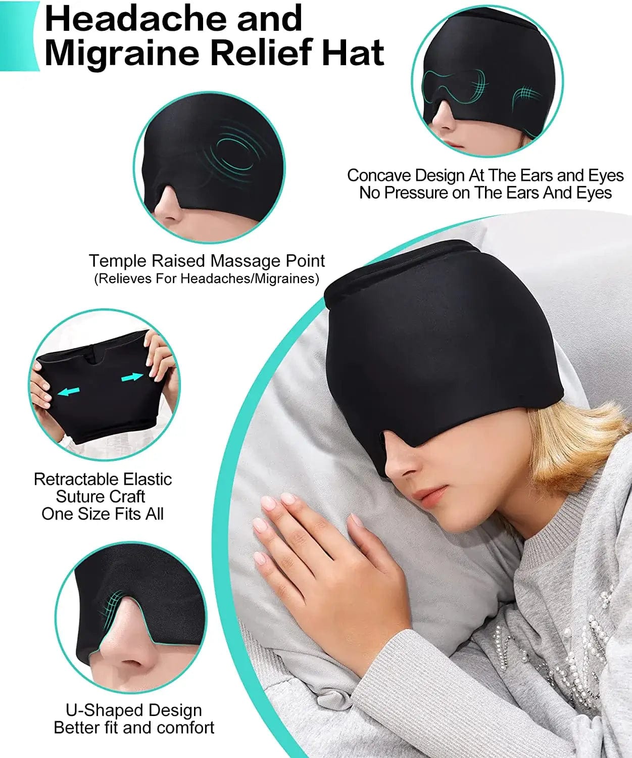 Fourovo THERACAP™ - Headache & Migraine Relief Cap