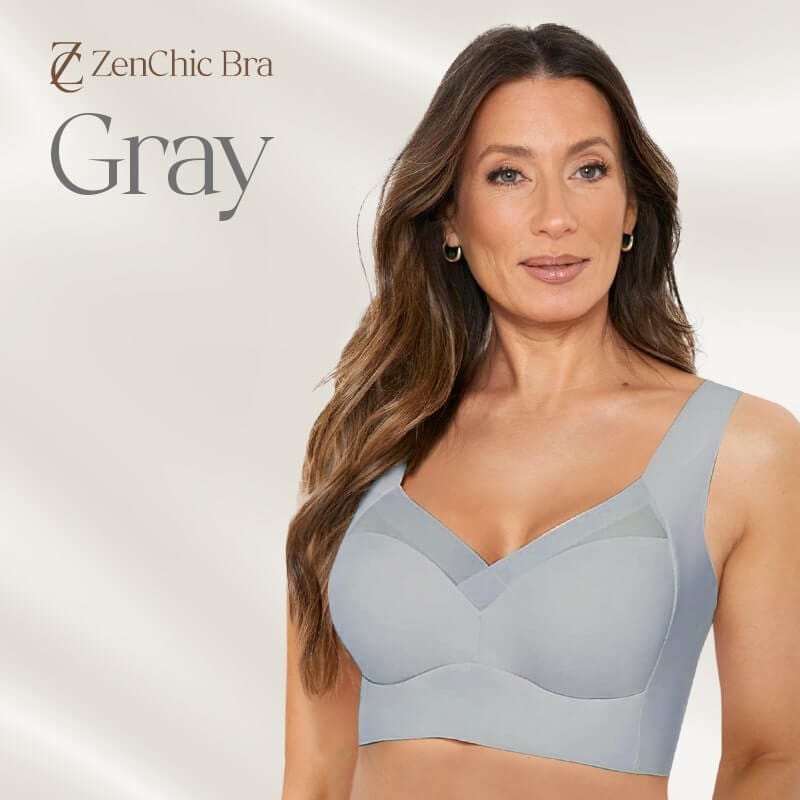 Fourovo ZenChic Bra - Summer Push Up Wireless Bra Gray / 1- Fits 30AB / 32AB